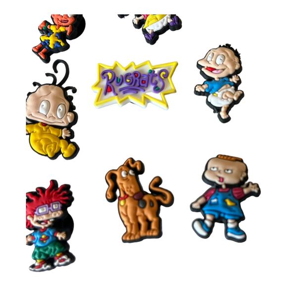 NEW 90s Rugrats SHOE CHARMS 11pc for Croc Clogs Zippers Bags Cartoon Characters - Picture 6 of 8